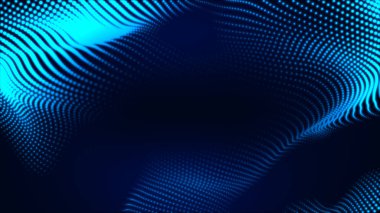 Nokta beyaz dalga ışık ekran gradyan doku arkaplanı. Soyut teknoloji büyük veri dijital arkaplanı. 3d oluşturma.