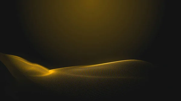 Dot gold wave light screen gradient texture background. Abstract  technology big data digital background. 3d rendering.