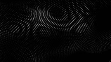 Nokta beyaz dalga teknolojisi dokusu. Soyut büyük veri dijital konsepti. 3d oluşturma.