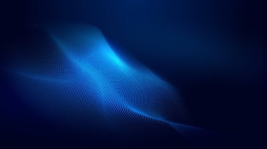 Nokta mavi dalga ışık ekran gradyan doku arkaplanı. Soyut ai teknolojisi büyük veri dijital arkaplanı. 3d oluşturma.