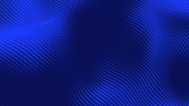 Nokta mavi dalga ışık ekran gradyan doku arkaplanı. Soyut teknoloji büyük veri dijital arkaplanı. 3d oluşturma.