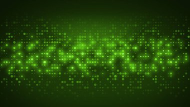 Soyut nokta yeşil renk desenli ekran ışık gradyan doku arka planına öncülük etti. Teknoloji büyük veri dijital konsepti. 3d oluşturma.