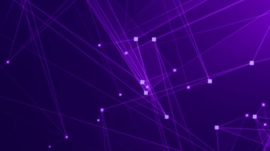 Teknoloji geçmişine sahip soyut mor menekşe çokgen teknoloji ağı. Soyut noktalar ve satır dokusu arka planı. 3d oluşturma.