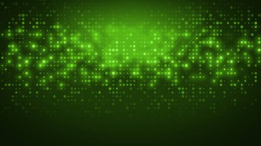 Soyut nokta yeşil renk desenli ekran ışık gradyan doku arka planına öncülük etti. Teknoloji büyük veri dijital konsepti. 3d oluşturma.