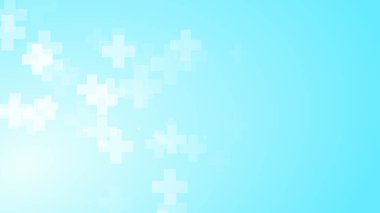 Tıbbi beyaz mavi haç desenli arka plan. Soyut sağlık teknolojisi ve bilim konsepti.