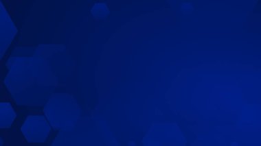 Altıgen geometrik mavi şablon teknolojisi yüksek teknolojili koyu arkaplan. Soyut grafik dijital gelecek bilim konsept tasarımı.