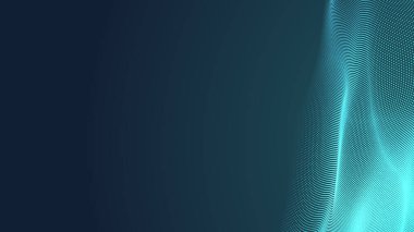 Nokta yeşil dalga ışık ekran gradyan doku arka planı. Soyut teknoloji büyük veri dijital arkaplanı. 3d oluşturma.