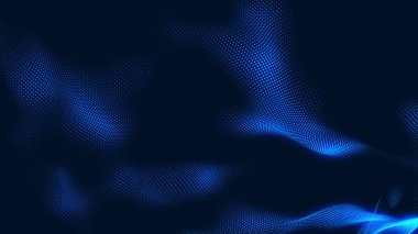 Nokta beyaz dalga ışık ekran gradyan doku arkaplanı. Soyut teknoloji büyük veri dijital arkaplanı. 3d oluşturma.