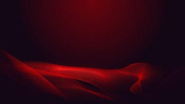 Nokta kırmızı mor dalga çizgisi açık renk gradyan koyu arkaplan. Soyut teknoloji büyük veri dijital arkaplanı. 3d oluşturma.