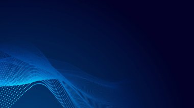 Nokta mavi dalga ışık ekran gradyan doku arkaplanı. Soyut teknoloji büyük veri dijital arkaplanı. 3d oluşturma.