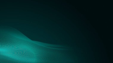 Nokta yeşil dalga ışık ekran gradyan doku arka planı. Soyut teknoloji büyük veri dijital arkaplanı. 3d oluşturma.