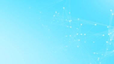 Teknoloji geçmişine sahip soyut mavi beyaz çokgen teknoloji ağı. Soyut noktalar ve satır dokusu arka planı. 3d oluşturma.