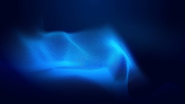 Nokta mavi dalga ışık ekran gradyan doku arkaplanı. Soyut ai teknolojisi büyük veri dijital arkaplanı. 3d oluşturma.