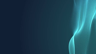 Nokta yeşil dalga ışık ekran gradyan doku arka planı. Soyut teknoloji büyük veri dijital arkaplanı. 3d oluşturma.