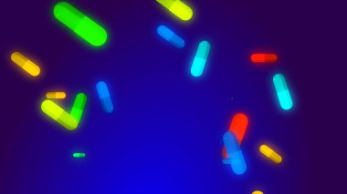 İlaç reçeteli ilaç ilaç kapsülü desenli mavi arka plan. Soyut sağlık teknolojisi ve bilimsel tıbbi konsept.