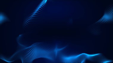 Nokta beyaz dalga ışık ekran gradyan doku arkaplanı. Soyut teknoloji büyük veri dijital arkaplanı. 3d oluşturma.