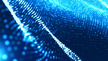 Nokta mavi dalga ışık ekran gradyan doku arkaplanı. Soyut ai teknolojisi büyük veri dijital arkaplanı. 3d oluşturma.