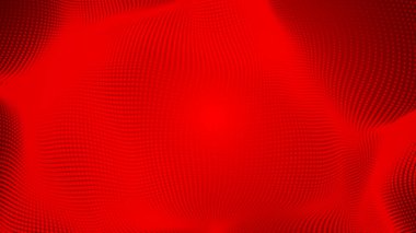 Nokta kırmızı dalga ekran gradyan doku arkaplanı. Soyut teknoloji büyük veri dijital arkaplanı. 3d oluşturma.