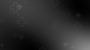 Tıbbi sağlık haçı siyah arkaplanda neon ışığı şekilleri oluşturur. Koronavirüslü soyut sağlık hizmetleri ölüm vakası kavramını etkiledi.