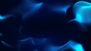 Nokta beyaz dalga ışık ekran gradyan doku arkaplanı. Soyut teknoloji büyük veri dijital arkaplanı. 3d oluşturma.