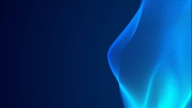 Nokta mavi dalga ışık ekran gradyan doku arkaplanı. Soyut teknoloji büyük veri dijital arkaplanı. 3d oluşturma.