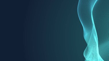 Nokta yeşil dalga ışık ekran gradyan doku arka planı. Soyut teknoloji büyük veri dijital arkaplanı. 3d oluşturma.