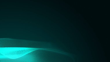 Nokta yeşil dalga ışık ekran gradyan doku arka planı. Soyut teknoloji büyük veri dijital arkaplanı. 3d oluşturma.