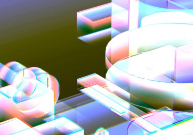 Verilerin 3 boyutlu görselleştirilmesi ve teknik arızalar. Soyut teknoloji yeniliği gelecekteki dijital arka plan. 3d oluşturma.