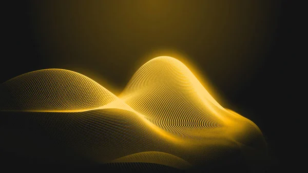 Dot gold wave light screen gradient texture background. Abstract  technology big data digital background. 3d rendering.