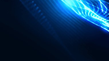 Nokta mavi dalga ışık ekran gradyan doku arkaplanı. Soyut ai teknolojisi büyük veri dijital arkaplanı. 3d oluşturma.