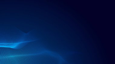 Nokta mavi dalga ışık ekran gradyan doku arkaplanı. Soyut teknoloji büyük veri dijital arkaplanı. 3d oluşturma.