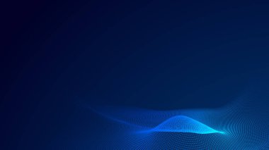 Nokta mavi dalga ışık ekran gradyan doku arkaplanı. Soyut teknoloji büyük veri dijital arkaplanı. 3d oluşturma.