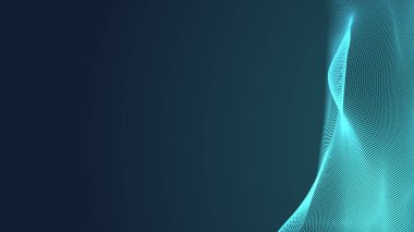 Nokta yeşil dalga ışık ekran gradyan doku arka planı. Soyut teknoloji büyük veri dijital arkaplanı. 3d oluşturma.