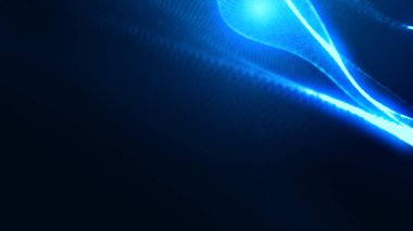 Nokta mavi dalga ışık ekran gradyan doku arkaplanı. Soyut ai teknolojisi büyük veri dijital arkaplanı. 3d oluşturma.
