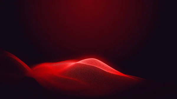 Punto Rojo Púrpura Línea Onda Claro Degradado Fondo Oscuro Tecnología — Foto de Stock