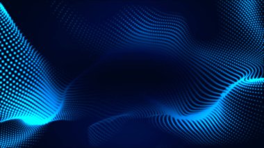 Nokta beyaz dalga ışık ekran gradyan doku arkaplanı. Soyut teknoloji büyük veri dijital arkaplanı. 3d oluşturma.