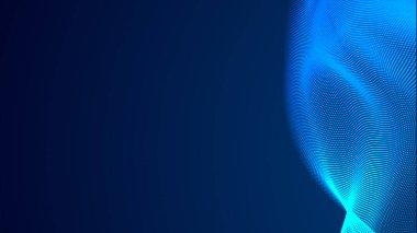Nokta mavi dalga ışık ekran gradyan doku arkaplanı. Soyut teknoloji büyük veri dijital arkaplanı. 3d oluşturma.