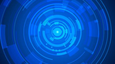 Daire mavi teknoloji yüksek teknoloji karanlık arka plan. Soyut grafik dijital gelecek konsept tasarımı.