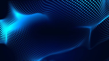 Nokta beyaz dalga ışık ekran gradyan doku arkaplanı. Soyut teknoloji büyük veri dijital arkaplanı. 3d oluşturma.