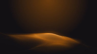 Nokta turuncu dalga ışık ekran gradyan doku arka planı. Soyut teknoloji büyük veri dijital arkaplanı. 3d oluşturma.