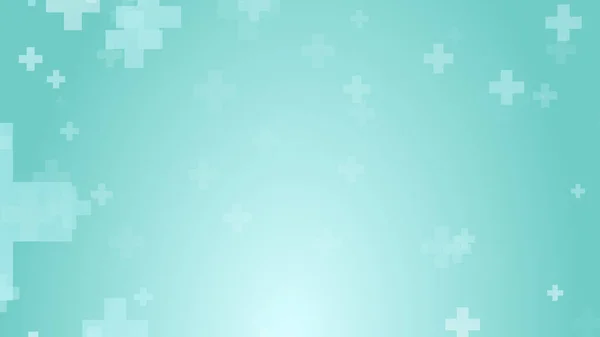 Medical health blue green cross pattern background. Abstract healthcare technology and science concept.