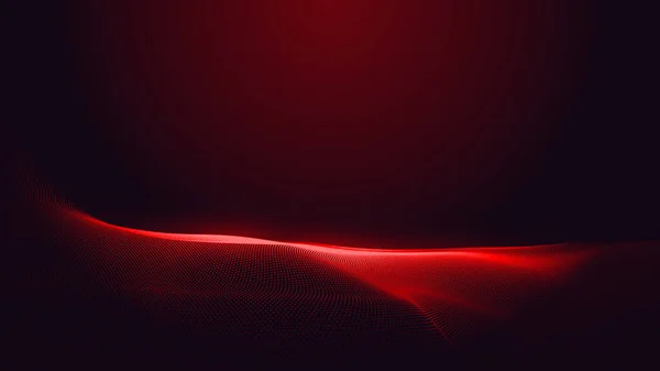 Dot Red Purple Wave Line Light Gradient Dark Background Tecnologia — Fotografia de Stock