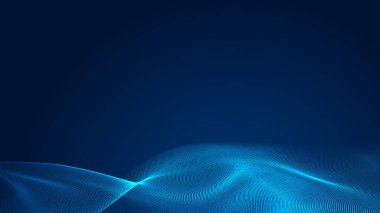 Nokta mavi dalga ışık ekran gradyan doku arkaplanı. Soyut teknoloji büyük veri dijital arkaplanı. 3d oluşturma.