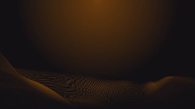 Nokta turuncu dalga ışık ekran gradyan doku arka planı. Soyut teknoloji büyük veri dijital arkaplanı. 3d oluşturma.