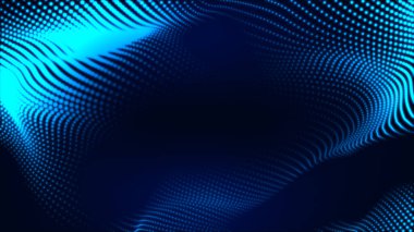 Nokta beyaz dalga ışık ekran gradyan doku arkaplanı. Soyut teknoloji büyük veri dijital arkaplanı. 3d oluşturma.