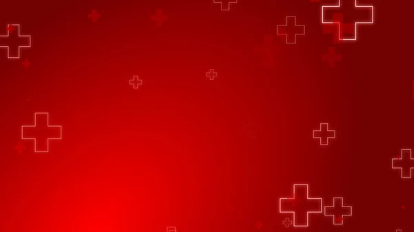 Medical Health Red Cross Neon Light Shapes Pattern Background Abstract — Stock Photo, Image