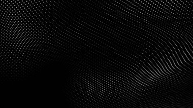 Nokta beyaz dalga teknolojisi dokusu. Soyut büyük veri dijital konsepti. 3d oluşturma.