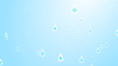 Sağlık sigortası, mavi dezenfektan damlaları konusunda beyaz. Soyut sağlık hizmetleri temiz ve hijyen kavramı.