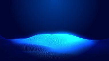 Nokta mavi dalga ışık ekran gradyan doku arkaplanı. Soyut teknoloji büyük veri dijital arkaplanı. 3d oluşturma.