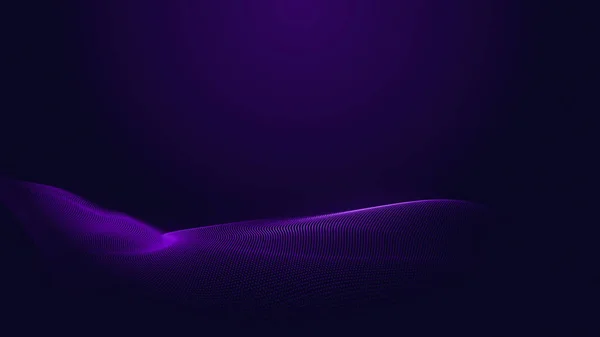 ドットブルーの紫色の波線の光グラデーション暗い背景 要旨技術ビッグデータデジタル背景 3Dレンダリング — ストック写真